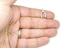 Load image into Gallery viewer, New 14k yellow Gold 0.15ct Diamonds wishbone pendant fine gift jewelry for her