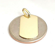 Load image into Gallery viewer, New 14k yellow Gold solid tiny dog tag name tag Pendant charm shiny jewelry 2.3g