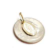 Load image into Gallery viewer, 14k yellow gold oval virgin Miraculous Milagrosa pendant charm religious 1.2g