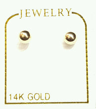 Load image into Gallery viewer, New 14k yellow Gold 4mm hollow ball earrings screw back fine gift jewelry