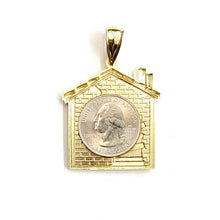 Load image into Gallery viewer, New 10k yellow gold trap house pendant charm diamond cut gift fine jewelry 8.7g