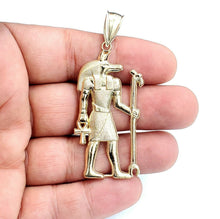 Load image into Gallery viewer, 10k yellow Gold Egypt jackal god Anubis holding Ankh Pendant fine jewelry 5.8g