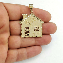 Load image into Gallery viewer, New 14k yellow gold trap house pendant charm diamond cut gift fine jewelry 6.6g
