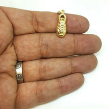 Load image into Gallery viewer, 14KT Yellow Gold Hollow 3D Classic Soccer Shoe Charm Pendant Fine Jewelry 1.5g