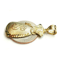 Load image into Gallery viewer, 10k yellow gold dollar sign money bag lucky pendant charm gift fine jewelry 3.2g