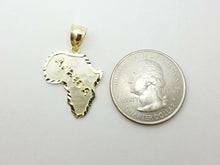 Load image into Gallery viewer, 10k yellow gold Africa continent outline map pendant charm fine gift unisex 1.7g