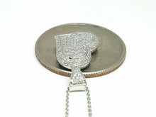 Load image into Gallery viewer, 14k white Gold 0.28Ct Diamond heart necklace gift for her 18" adjustable chain