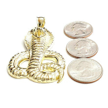 Load image into Gallery viewer, New 10k yellow gold cobra snake reptile Pendant charm gift fine jewelry 11.9g