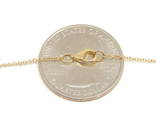 Load image into Gallery viewer, 14k yellow gold 0.17ct diamond sapphire evil eye necklace 18" adjustable chain