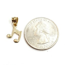 Load image into Gallery viewer, New 14k solid yellow Gold Tiny music sign note Pendant gift fine jewelry 0.6g