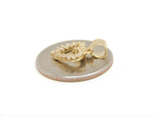 Load image into Gallery viewer, New 14k yellow Gold heart Pendant charm zirconia gift fine jewelry for her 1.2g