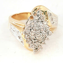 Load image into Gallery viewer, pre owned 10k Gold two tone Women Ring With 0.25 Ct Genuine Diamonds Size 7.5