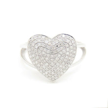 Load image into Gallery viewer, 0.50Ct Natural Diamond In 14k white Gold Women's heart Ring fine gift Size 7.25