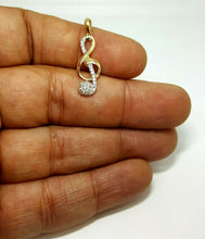 Load image into Gallery viewer, 14k solid yellow Gold music sign Pendant cubic zirconia fine jewelry 1.3g