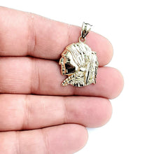 Load image into Gallery viewer, New 10k solid yellow Gold Chief face head Pendant diamond cut fine jewelry 2.4g