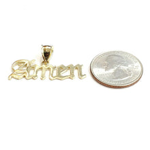 Load image into Gallery viewer, New 10k yellow Gold AMEN word Pendant charm polished shiny fine jewelry 2.5g