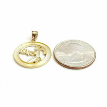 Load image into Gallery viewer, New 10k yellow Gold round Virgo zodiac sign Pendant charm astrology jewelry 2.3g
