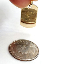 Load image into Gallery viewer, 10k yellow Gold solid dog tag Pendant charm shiny gift fine jewelry 3.5g