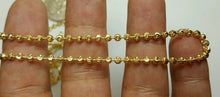 Load image into Gallery viewer, New 10K yellow gold 2.90mm ball bead chain moon cut Necklace jewelry 14.8g 28"