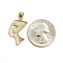 Load image into Gallery viewer, 14k solid yellow Gold Egyptian Nefertiti head queen Pendant fine jewelry 1.9g