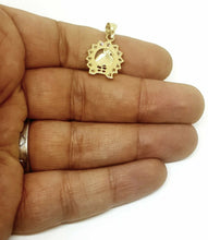 Load image into Gallery viewer, 14k yellow Gold horseshoe Pendant zirconia lucky fine gift jewelry unisex 2.4g