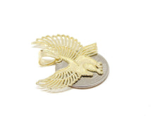 Load image into Gallery viewer, 10k yellow Gold eagle Pendant charm necklace gift for her him fine jewelry 3.1g