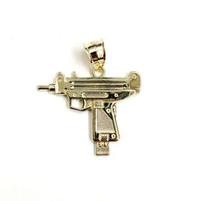 Load image into Gallery viewer, 10k yellow Gold solid Uzi machine gun Pendant charm gift male fine jewelry 2.3g