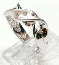 Load image into Gallery viewer, 14k white Gold solid woman's ring cubic zirconia size 7.5 fine gift jewelry