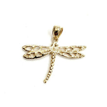 Load image into Gallery viewer, New 14k yellow gold dragonfly Pendant charm gift fine jewelry 1.8g