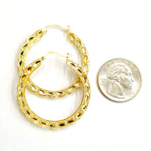 Load image into Gallery viewer, New 10K yellow Gold 1.52" 4mm Turkish hoop Earrings Round fine jewelry 5.7g
