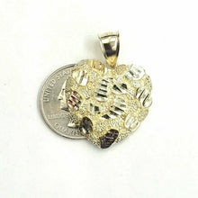 Load image into Gallery viewer, New 10k yellow gold nugget heart pendant charm fine gift for women jewelry 4.3g
