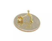 Load image into Gallery viewer, New 14k yellow Gold 0.16Ct Round Diamond snake stud Earrings Push Back Fastening