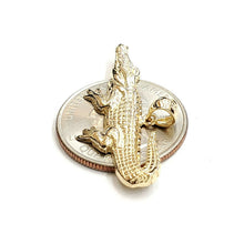 Load image into Gallery viewer, New 14k yellow Gold Alligator crocodile Pendant charm gift fine jewelry 3g