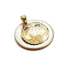 Load image into Gallery viewer, New 14k yellow Gold Soccer ball Pendant charm sport game fine jewelry gift 1.7g