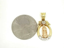 Load image into Gallery viewer, New 14k gold oval virgin Mary Guadalupe pendant charm fine gift jewelry 3.3g