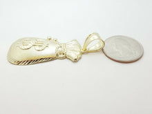 Load image into Gallery viewer, 10k yellow gold dollar sign money bag lucky pendant charm fine gift jewelry 7g