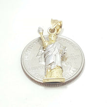 Load image into Gallery viewer, 10k two-tone gold statue of liberty pendant charm fine gift jewelry unisex 2.3g