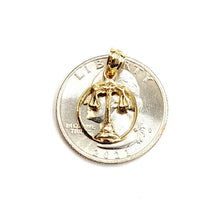 Load image into Gallery viewer, New 14k yellow Gold tiny libra zodiac sign round Pendant charm fine jewelry 1.2g