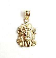 Load image into Gallery viewer, 10k yellow gold Tiny Jesus face head pendant charm fine religious jewelry 1.2g
