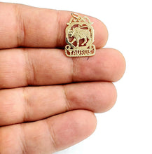Load image into Gallery viewer, New 14k yellow Gold taurus bull zodiac sign astrology Pendant charm jewelry 1.4g