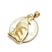 Load image into Gallery viewer, 14k yellow Gold howling wolf full body animal Pendant charm fine jewelry 3.4g