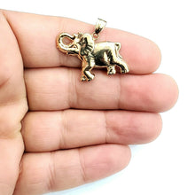 Load image into Gallery viewer, 14k yellow Gold elephant Pendant charm unisex fine gift good luck jewelry 3.5g