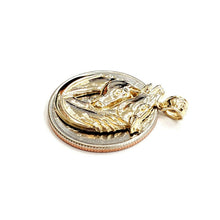 Load image into Gallery viewer, 14k yellow Gold Double Horse Head animal Pendant charm Love fine jewelry 3.1g