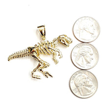 Load image into Gallery viewer, 10k yellow Gold 3D Dinosaur movable animal Jurassic Pendant fine jewelry 16.1g