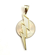 Load image into Gallery viewer, 10k yellow gold lightning bolt pendant charm fine gift jewelry diamond cut 2.4g
