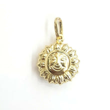 Load image into Gallery viewer, 14k yellow gold hollow sun sol pendant charm gift fine jewelry 0.55" 1.4g