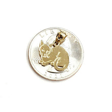 Load image into Gallery viewer, New 14k solid yellow Gold cat full body Pendant charm jewelry fine gift pet 1.1g