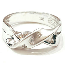 Load image into Gallery viewer, 14k white Gold solid woman's ring cubic zirconia size 7.5 fine gift jewelry