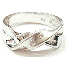 Load image into Gallery viewer, 14k white Gold solid woman's ring cubic zirconia size 7.5 fine gift jewelry