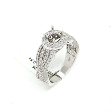 Load image into Gallery viewer, 0.54Ct Natural Diamond 14k White Gold Semi Mount halo Ring round center size 7